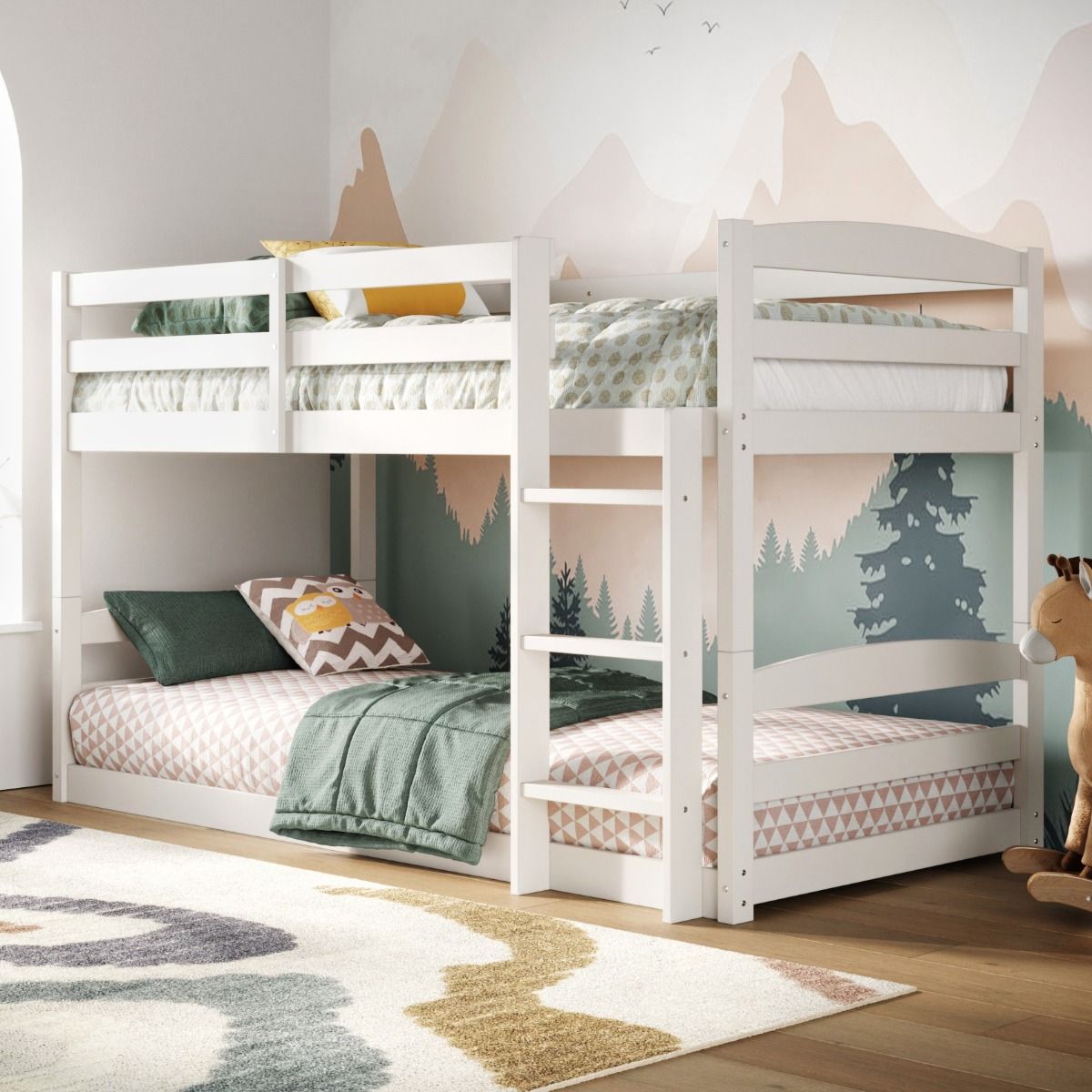 Flair Shasha Low Wooden Detachable Bunk Bed White