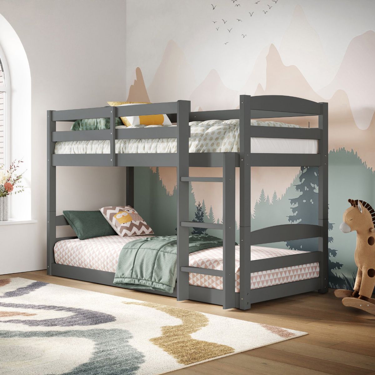 Flair Shasha Low Shorty Wooden Detachable Bunk Bed Grey