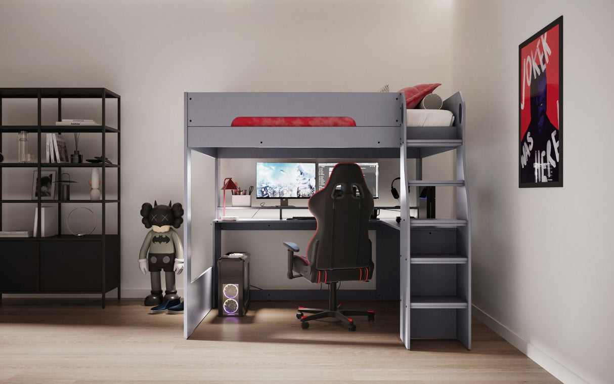 Flair Skyhigh Small Double Gaming High Sleeper Anthracite