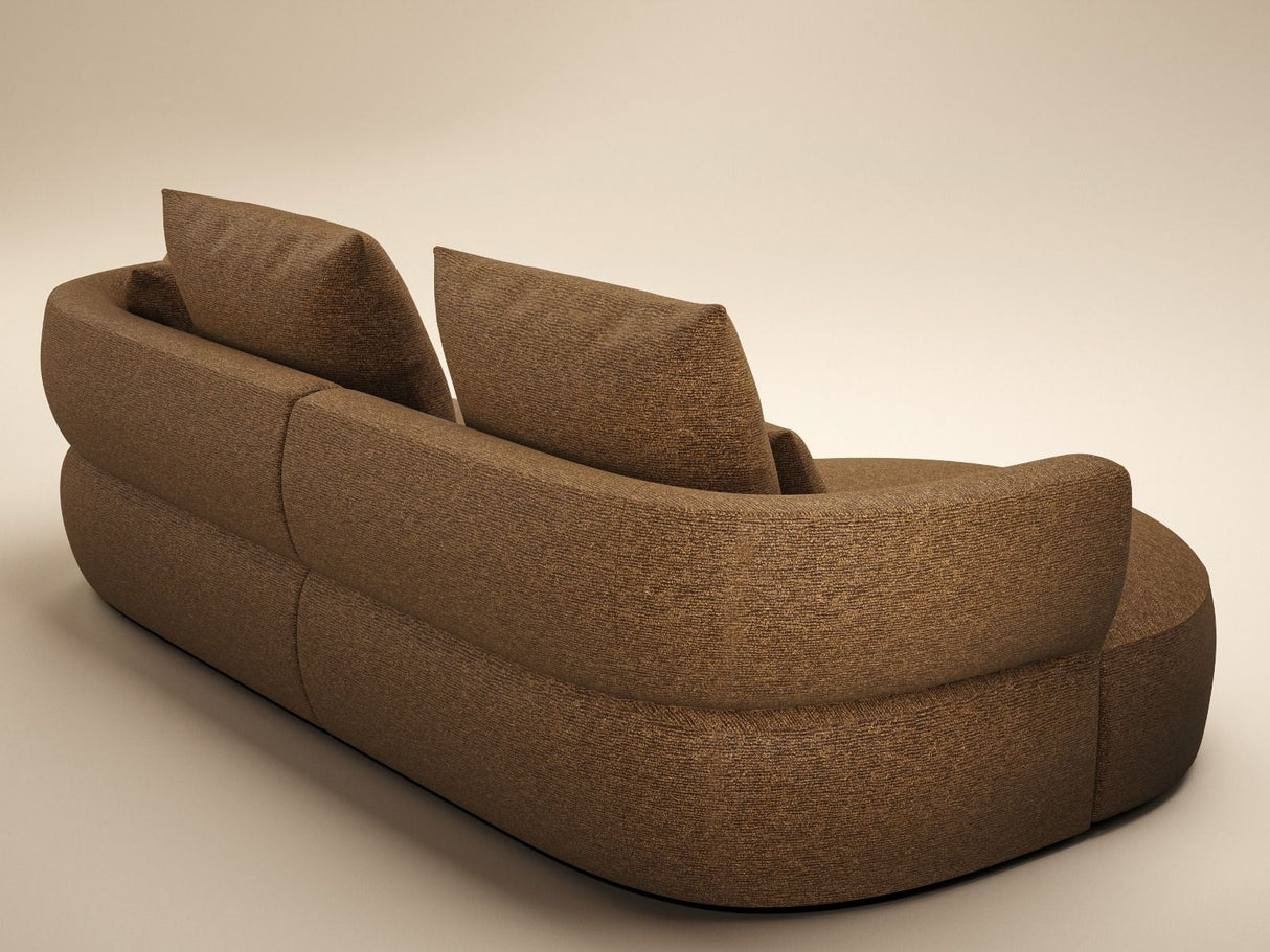 SOLACE+CO Lia Large L-shaped 4 Seater Sofa Brown Chenille