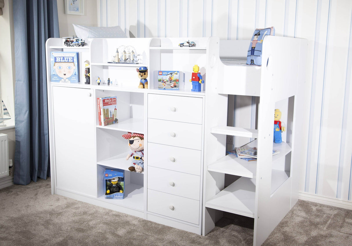 Flair Wizard Junior High Sleeper Storage Station White