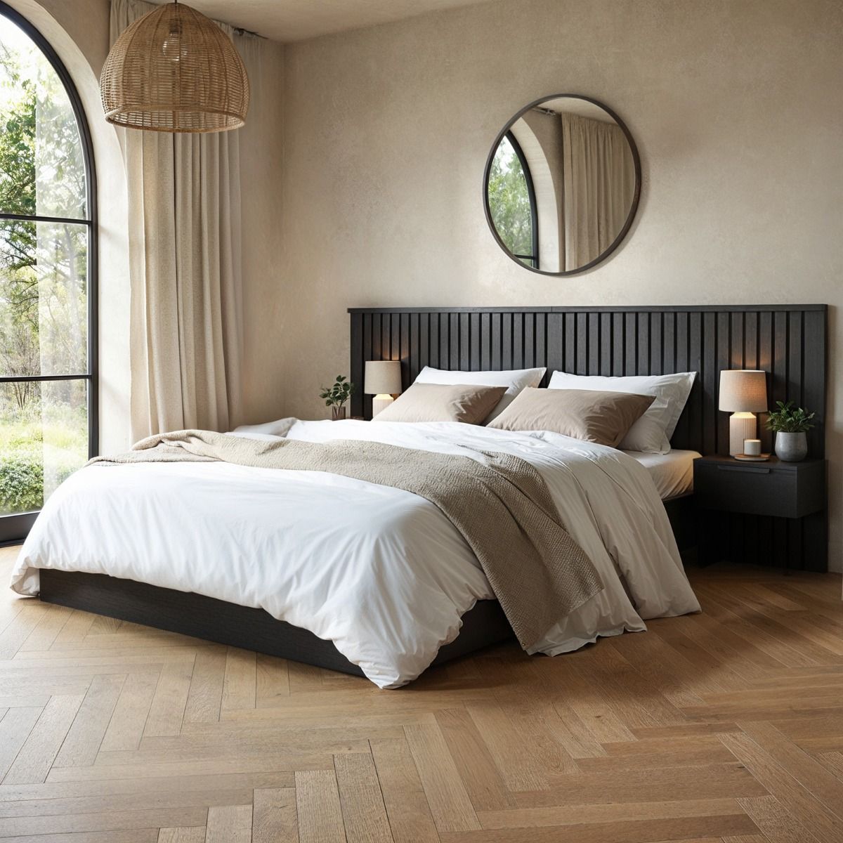 SOLACE+CO Taylor Kingsize Hotel Ottoman Bed with Side Tables Black