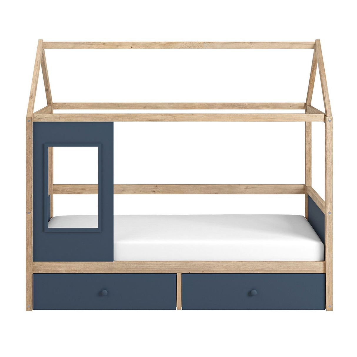 Flair Ted Play House Wooden Bed with Storage Blue