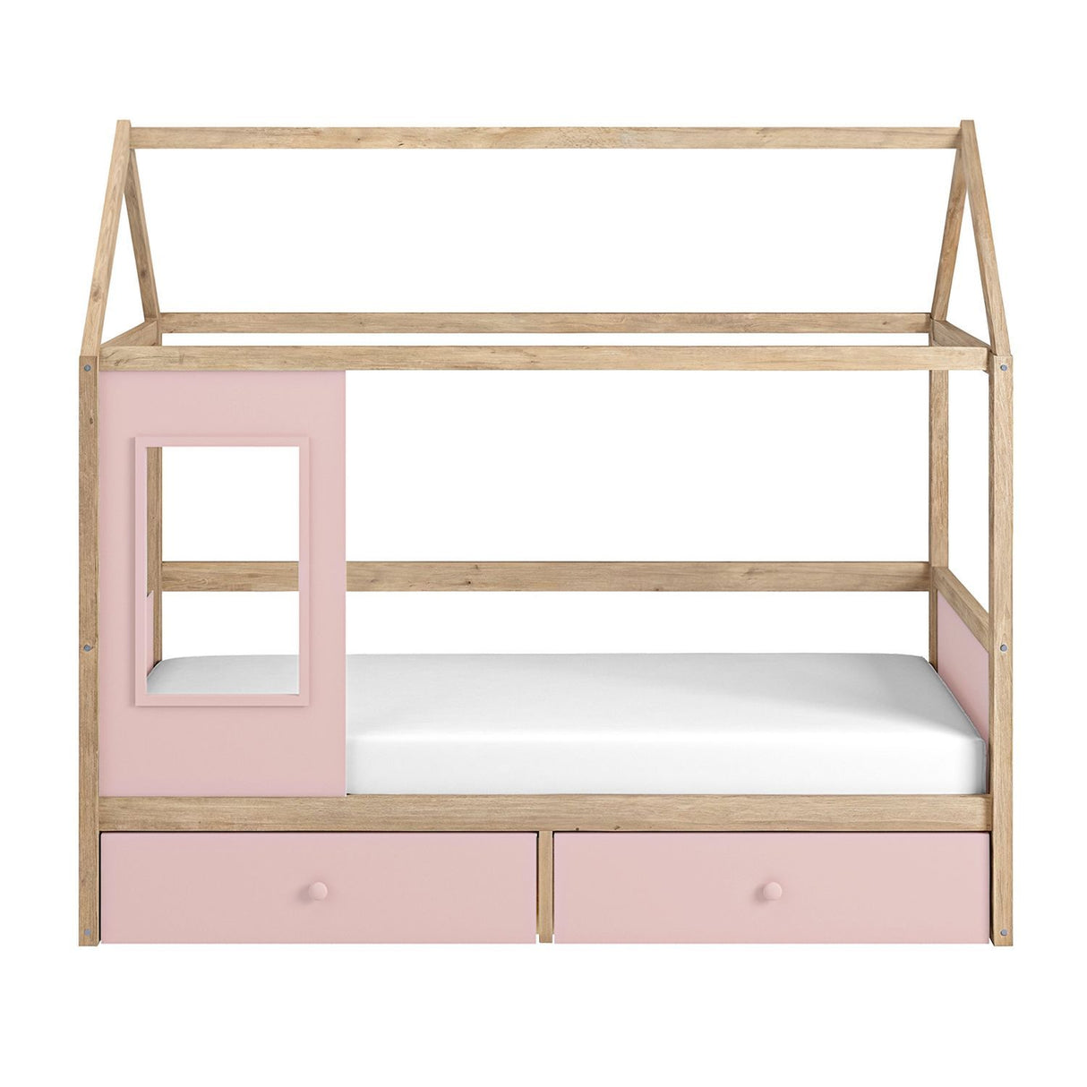 Flair Ted Play House Wooden Bed with Storage Pink