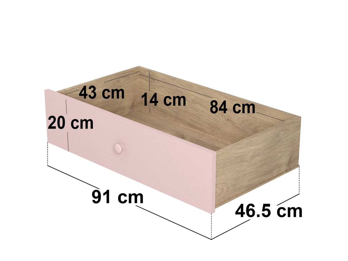 Flair Ted Play House Wooden Bed with Storage Pink