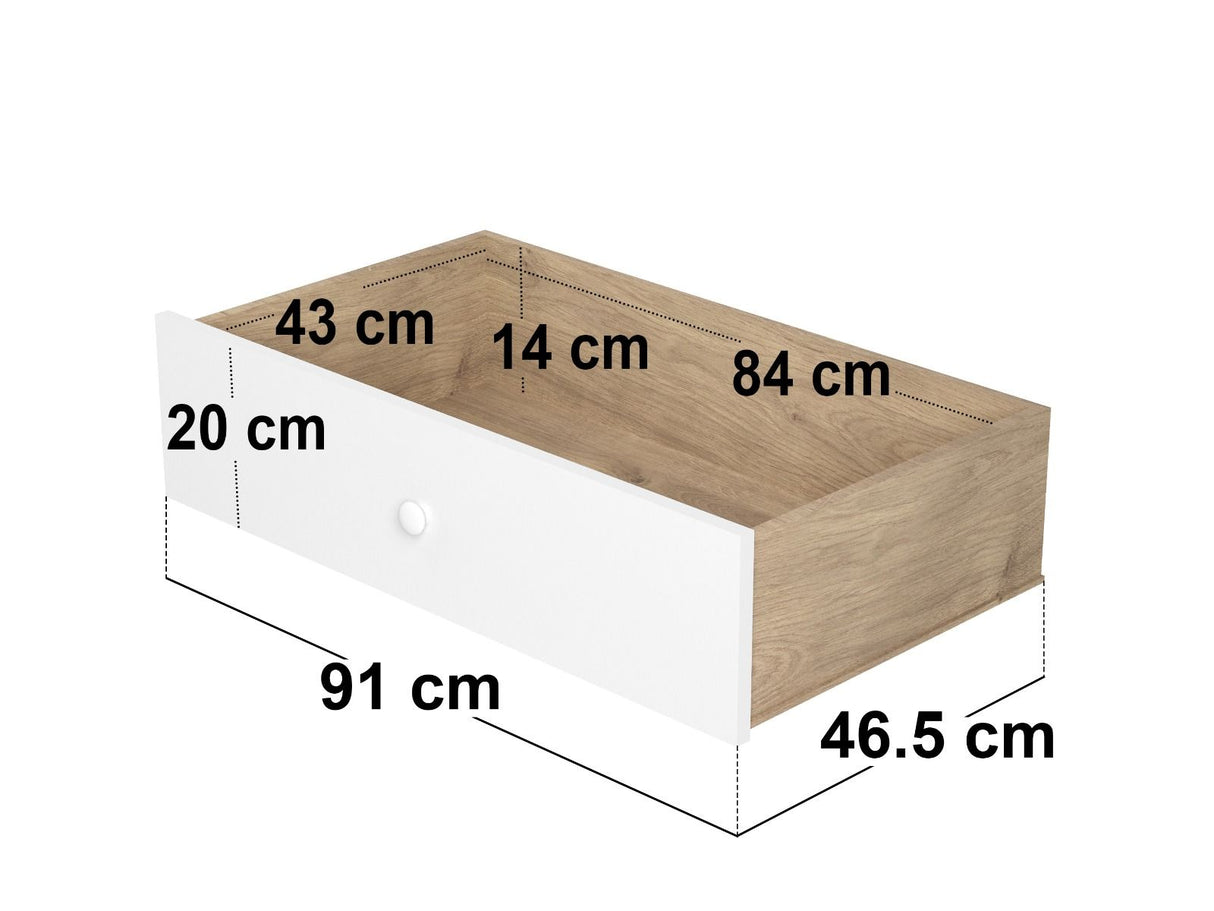 Flair Ted Play House Wooden Bed with Storage White