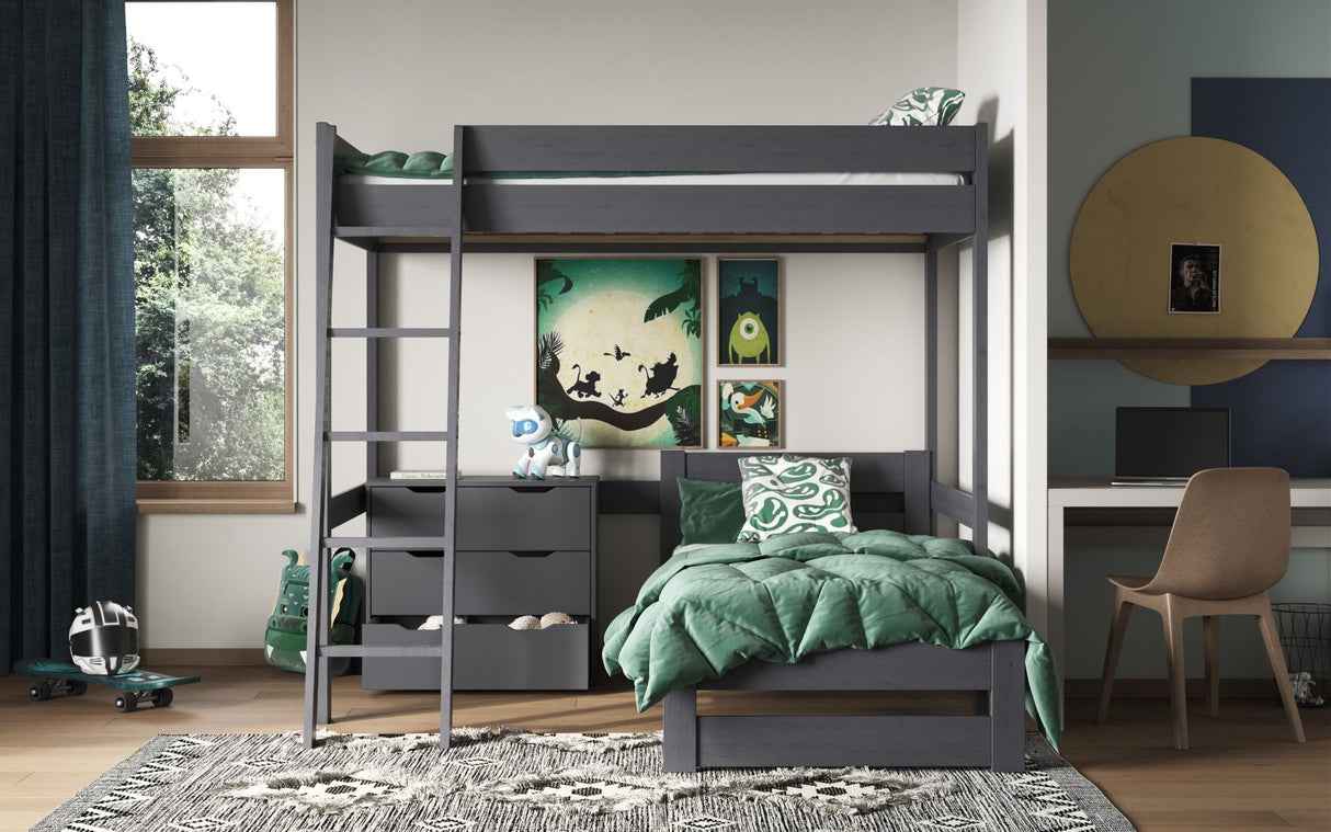 Noomi Tera Double/Double L Shaped Bunk Bed Grey (FSC-Certified)