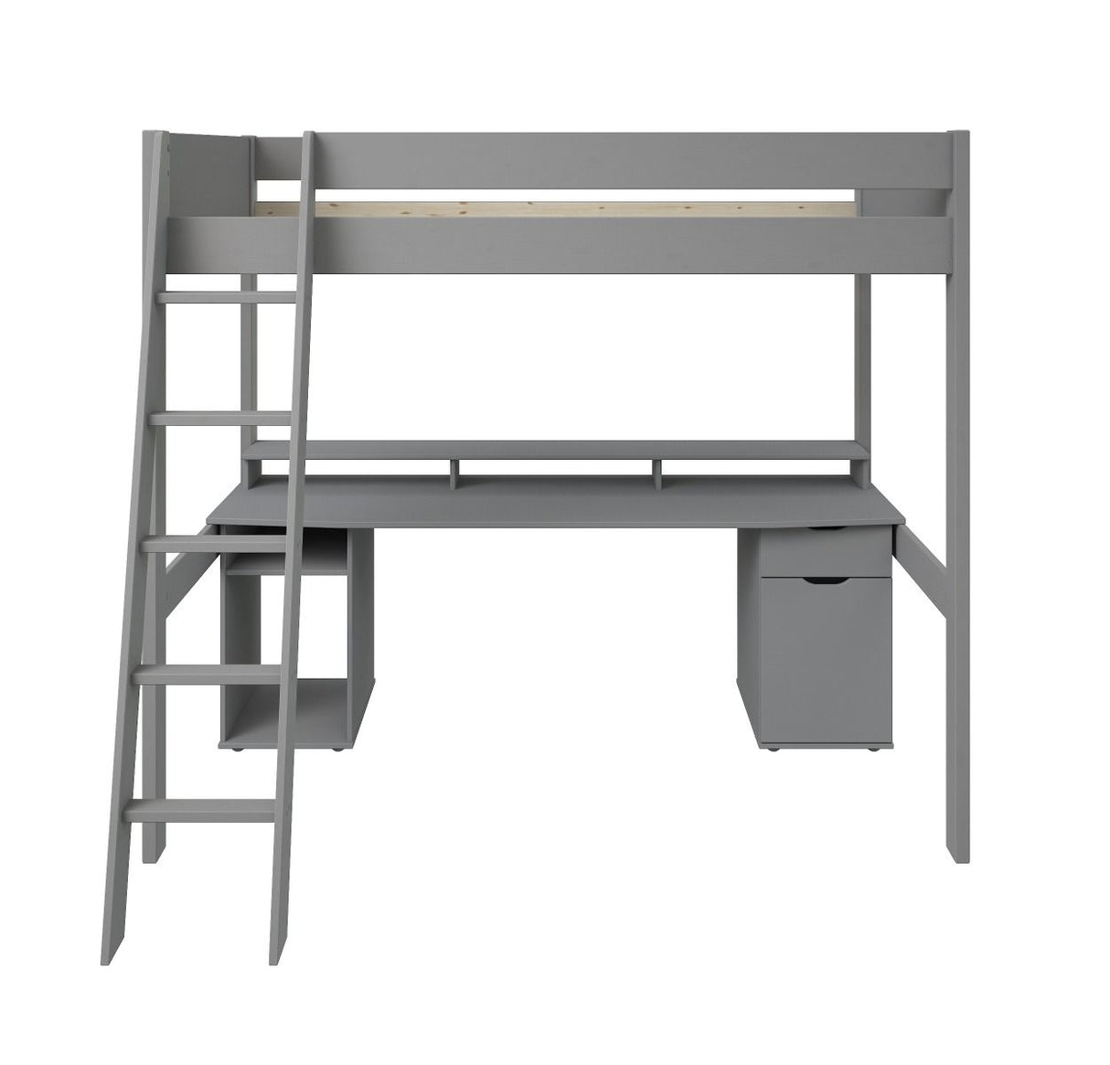 Noomi Tera Solid Wood Small Double Gaming High Sleeper Grey (FSC-Certified)