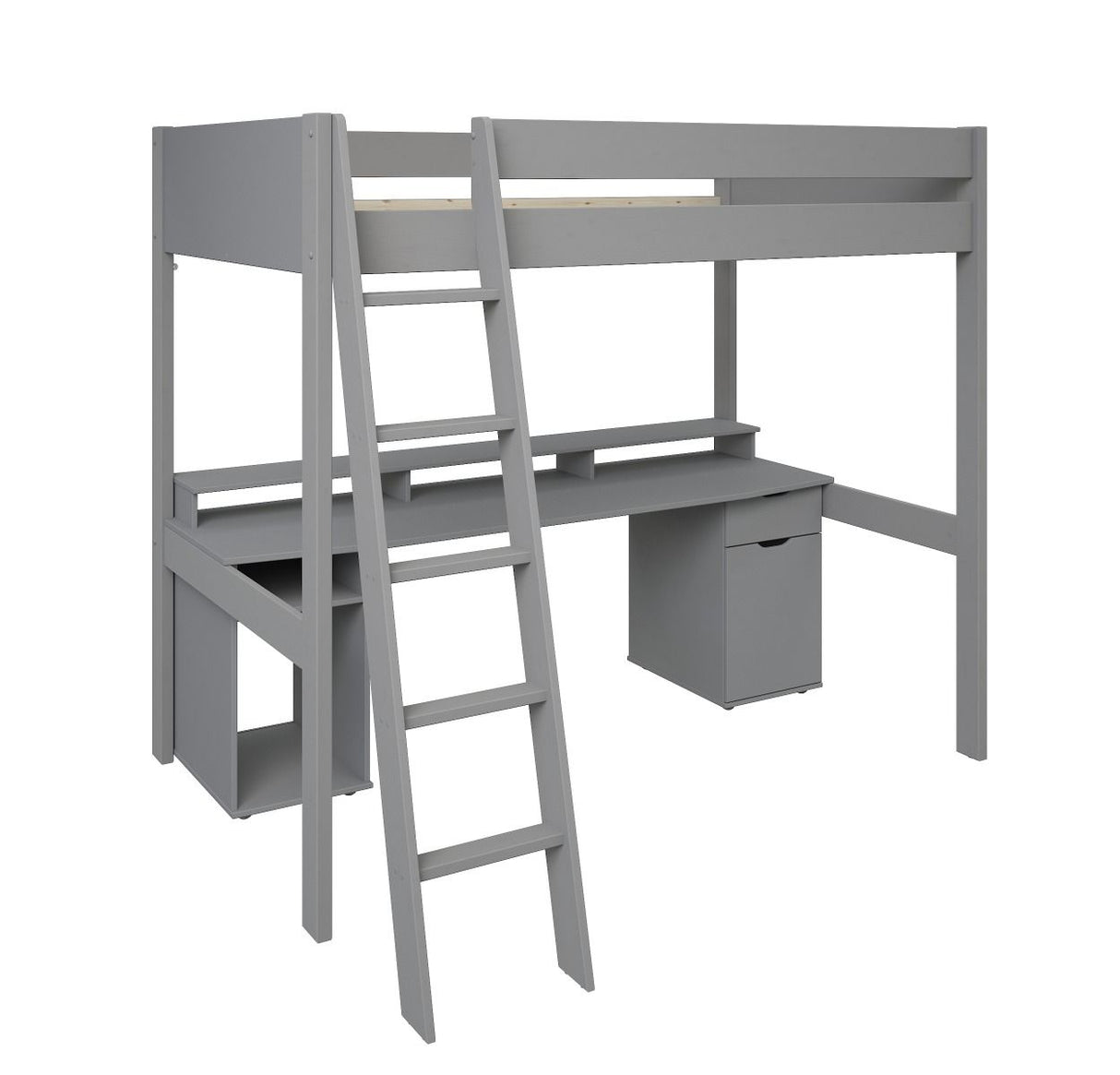 Noomi Tera Solid Wood Small Double Gaming High Sleeper Grey (FSC-Certified)