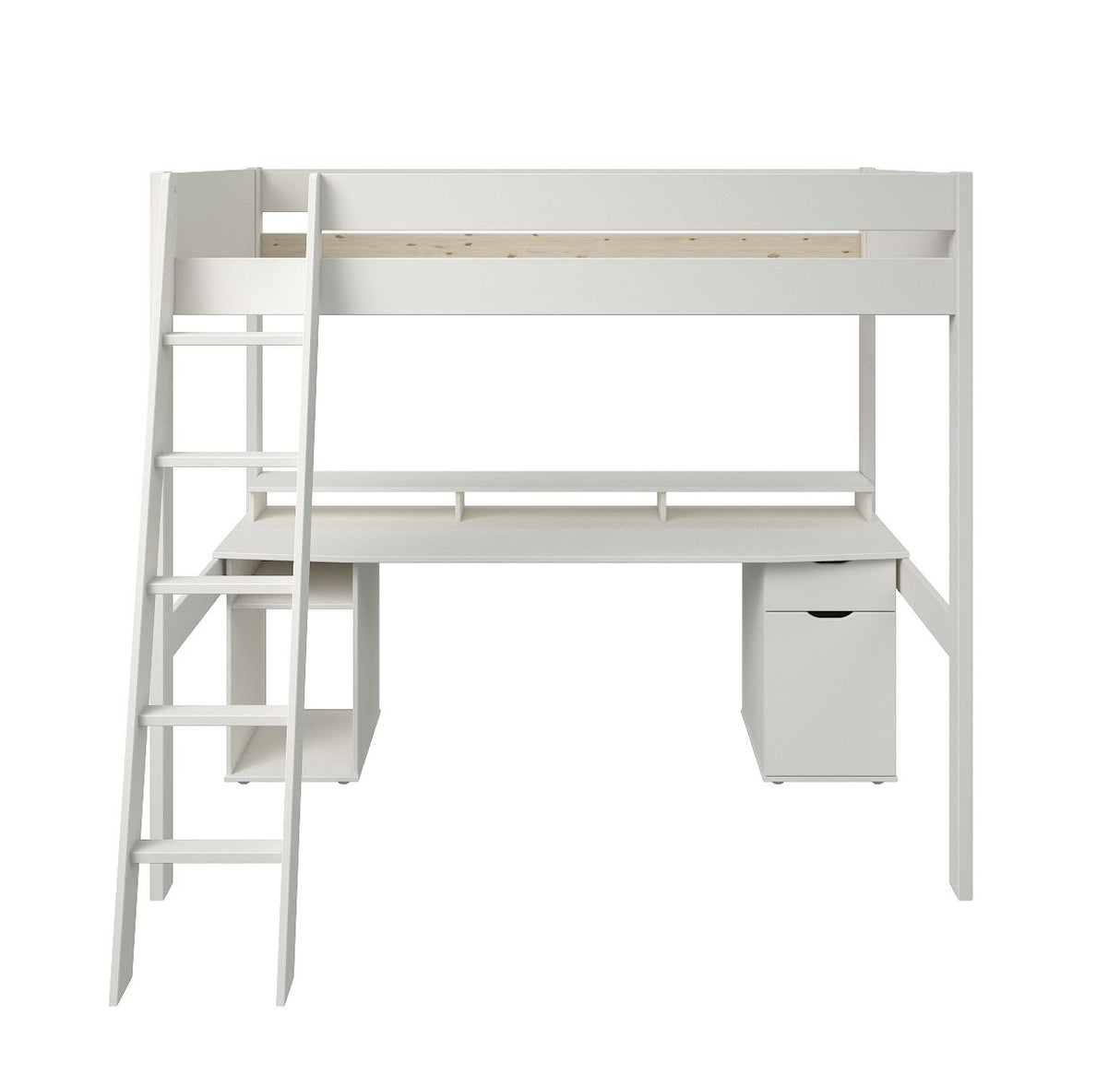 Noomi Tera Solid Wood Small Double Gaming High Sleeper White (FSC-Certified)