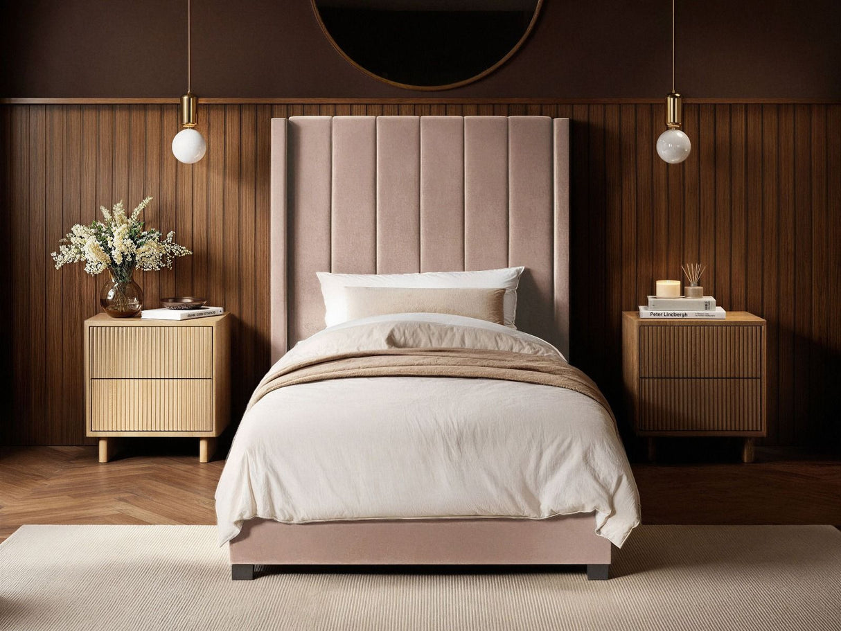 Flair Tiggy Single Ottoman Bed Velvet Pink