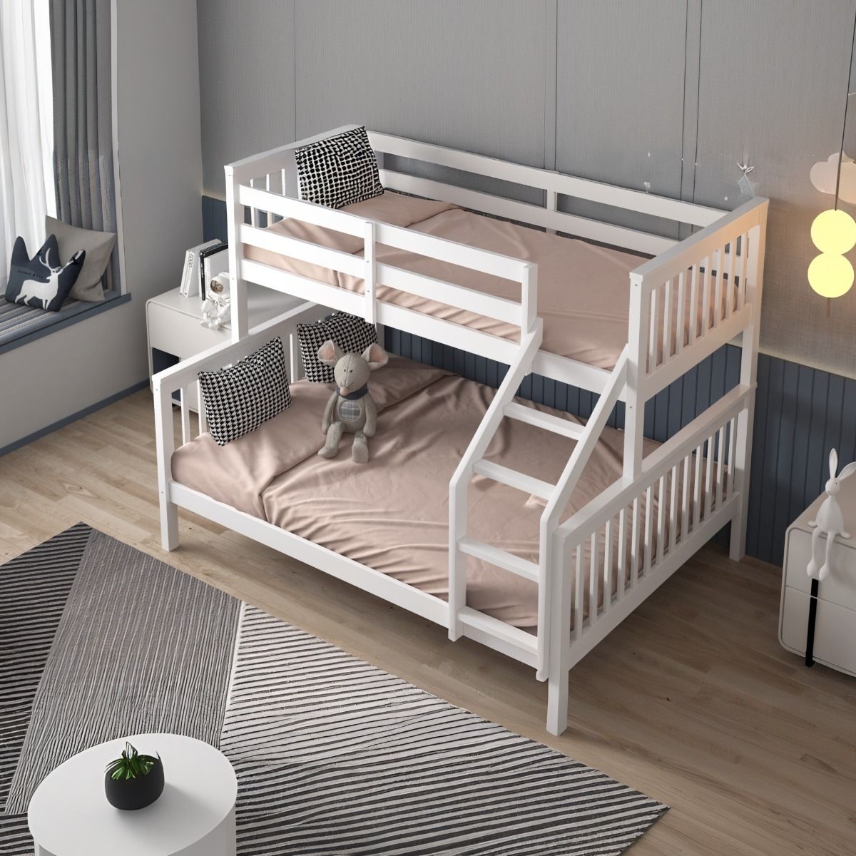 Flair Zoom Wooden Detachable Triple Bunk Bed White
