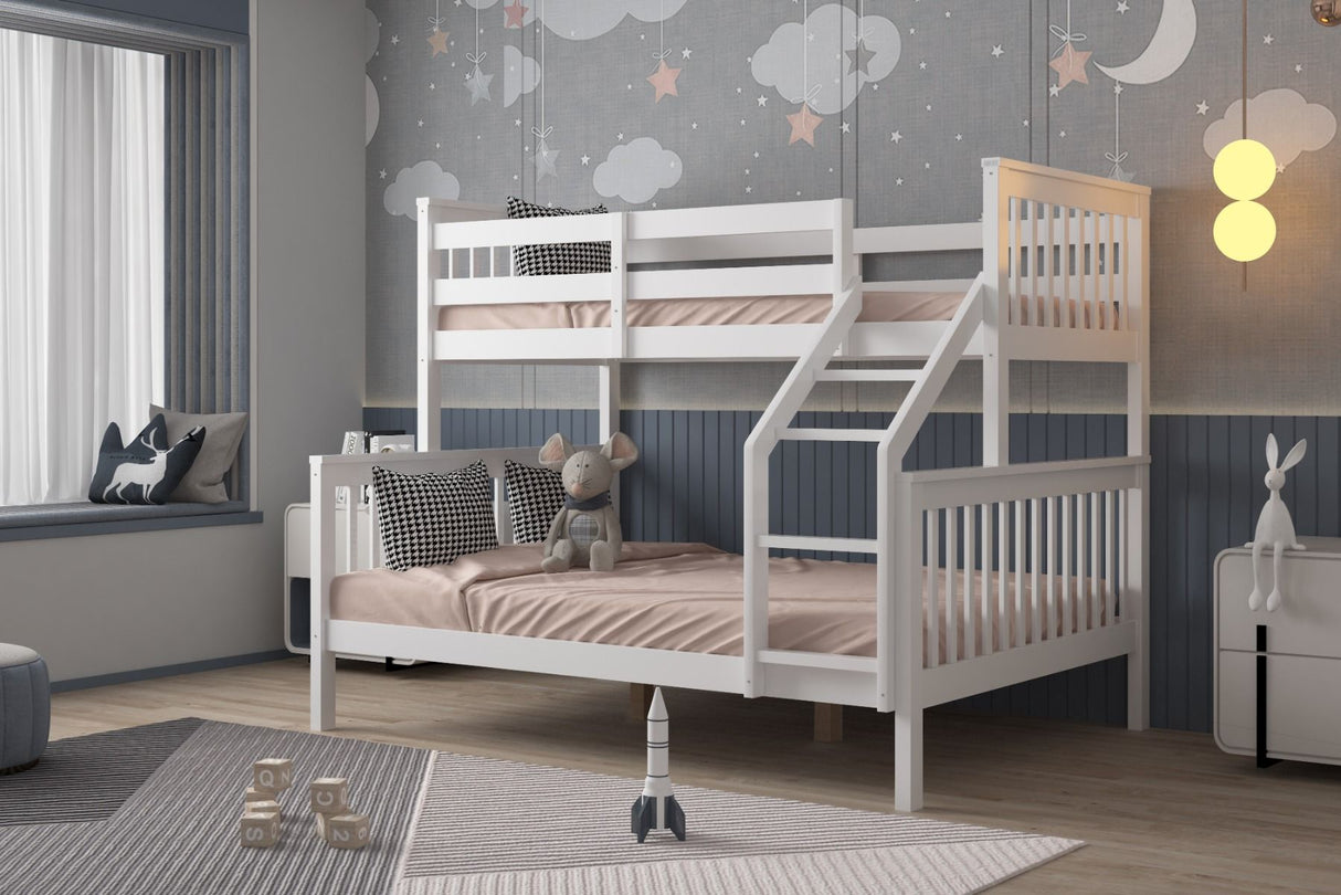 Flair Zoom Wooden Detachable Triple Bunk Bed White