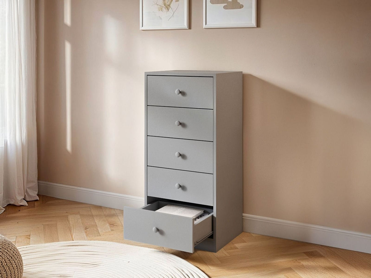 Flair Wizard Chest of 5 Drawers Grey