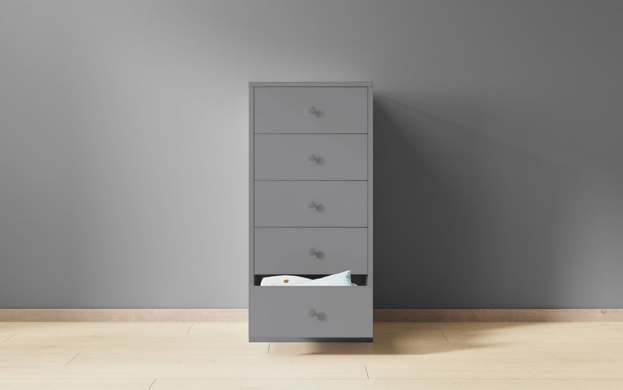 Flair Wizard Chest of 5 Drawers Grey