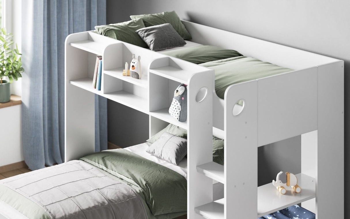 Flair Wizard Junior L Shaped Bunk Bed White