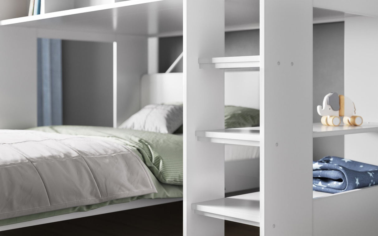 Flair Wizard L Shaped Triple Bunk Bed White