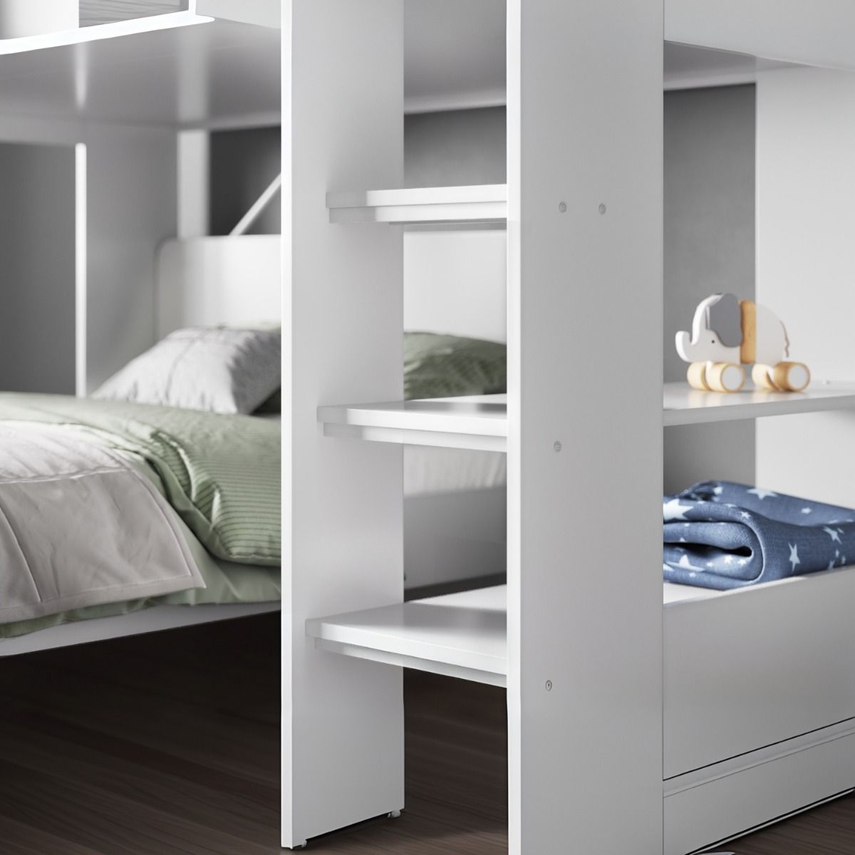Flair Wizard L Shaped Triple Bunk Bed White