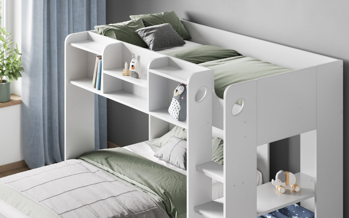 Flair Wizard L Shaped Triple Bunk Bed White