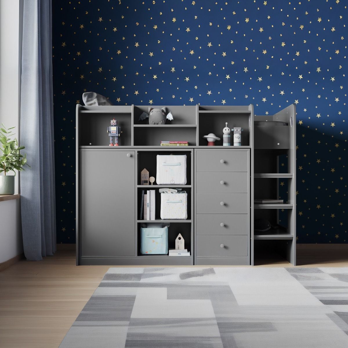 Flair Wizard Junior High Sleeper Storage Station Grey