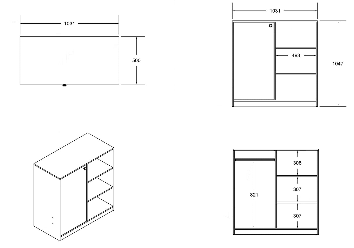 Flair Wizard Junior High Sleeper Storage Station Grey