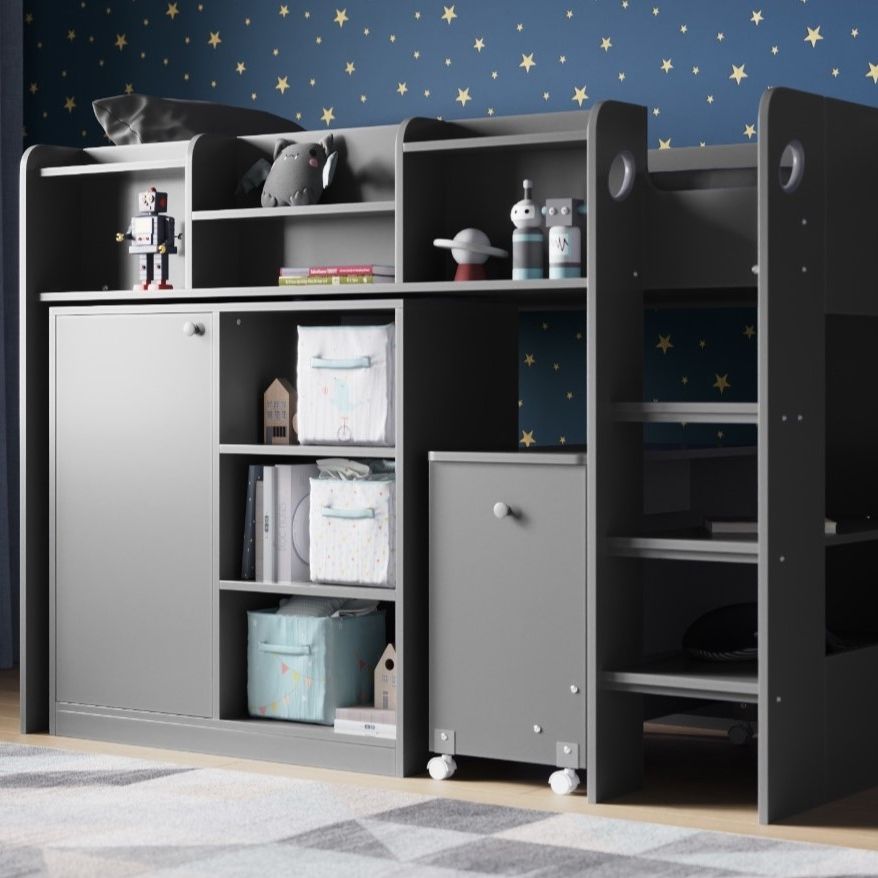 Flair Wizard Junior High Sleeper Workstation Grey