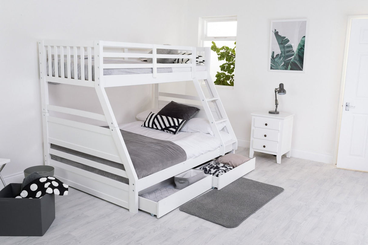 Flair Ollie Triple Bunk Bed with Drawers White