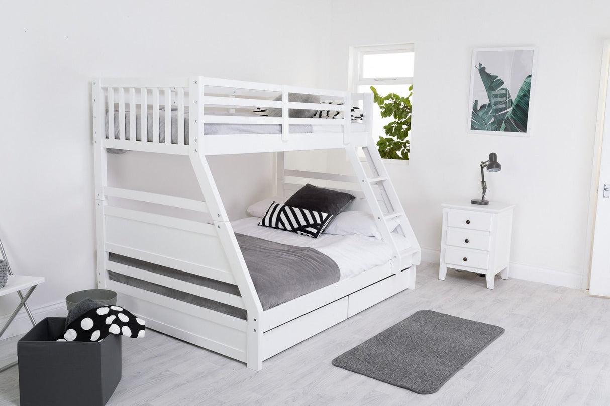 Flair Ollie Triple Bunk Bed with Drawers White