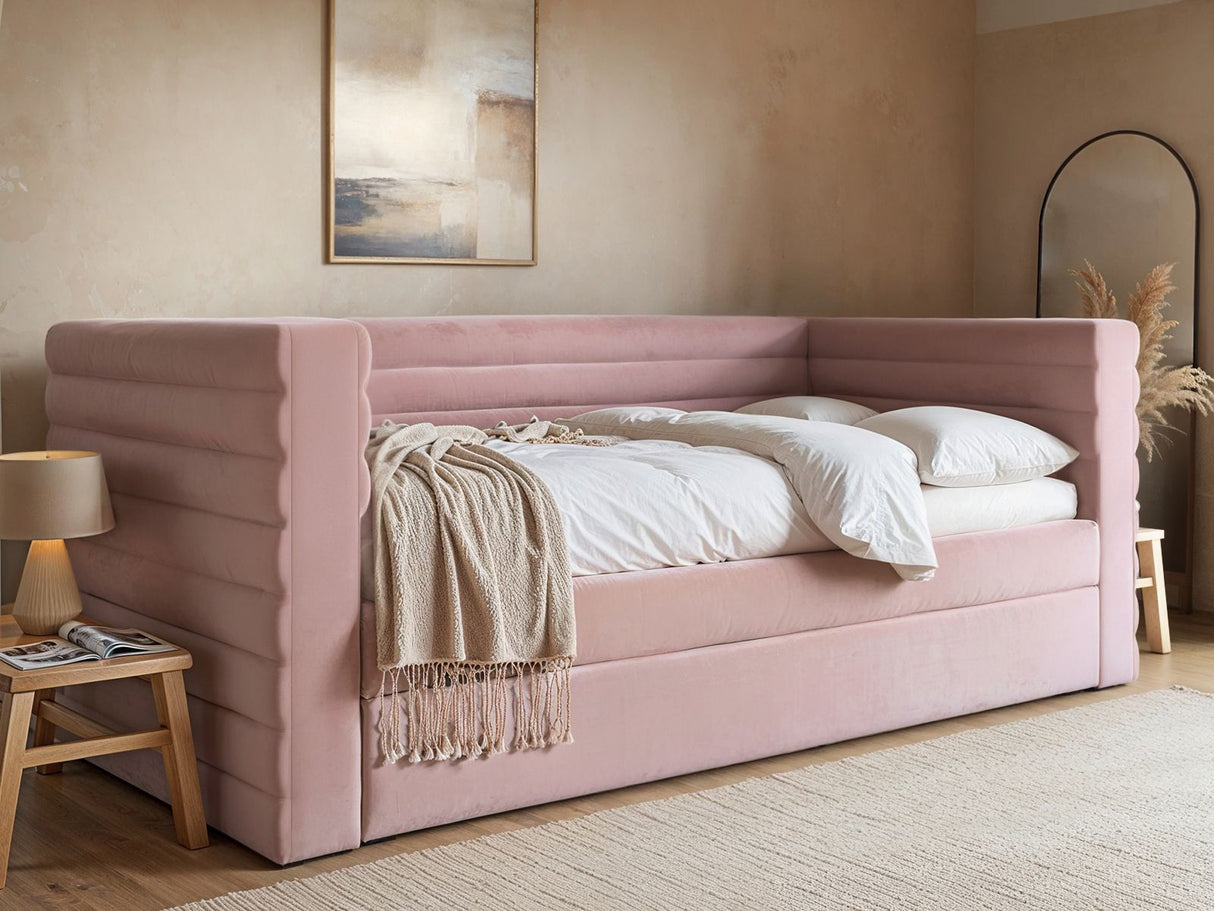 Flair Yuma Guest Bed Pink Velvet