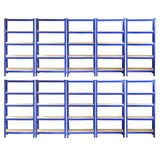 Monster Racking T-Rax Heavy Duty Shelving Units, Blue, 75cm W, 30cm D, Set of 10