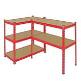 Monster Racking Z-Rax Extra Strong Steel Shelves, Red, 90cm W, 45cm D