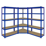 Monster Racking T-Rax Corner Shelving Unit & 2 x 90cm Garage Storage Bays, Blue