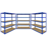 Monster Racking T-Rax 3 x Extra Wide Storage Shelves, Blue, 160cm W, 60cm D