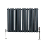 Oval Column Radiator & Valves - 600mm x 780mm – Anthracite Grey