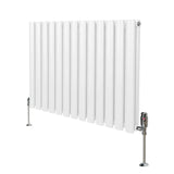 Oval Column Radiator & Valves - 600mm x 780mm – White