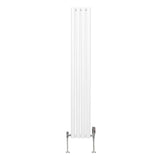 Oval Column Radiator & Valves - 1600mm x 240mm – White