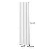 Oval Column Radiator & Valves - 1600mm x 360mm – White