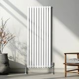 Oval Column Radiator & Valves - 1600mm x 600mm – White