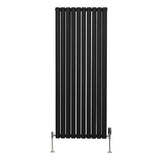Oval Column Radiator & Valves - 1600mm x 600mm – Black