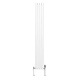 Oval Column Radiator & Valves - 1800mm x 240mm – White