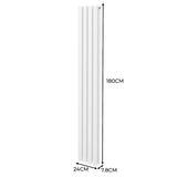 Oval Column Radiator & Valves - 1800mm x 240mm – White