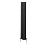 Oval Column Radiator & Valves - 1800mm x 240mm – Black