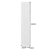 Oval Column Radiator & Valves - 1800mm x 360mm – White
