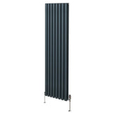 Oval Column Radiator & Valves - 1800mm x 480mm – Anthracite Grey