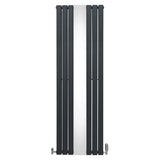 Flat Mirror Radiator & Valves - 1800mm x 565mm - Anthracite Grey