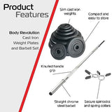 1.2m 1" Barbell and 10Kg Set Cast Iron Weight Plate