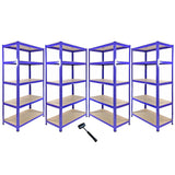 Monster Racking T-Rax Corner Shelving Unit & 4x 90cm Garage Storage Bays, Blue
