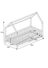 Flair Explorer Single Play House Floor Bed with Rails Navy