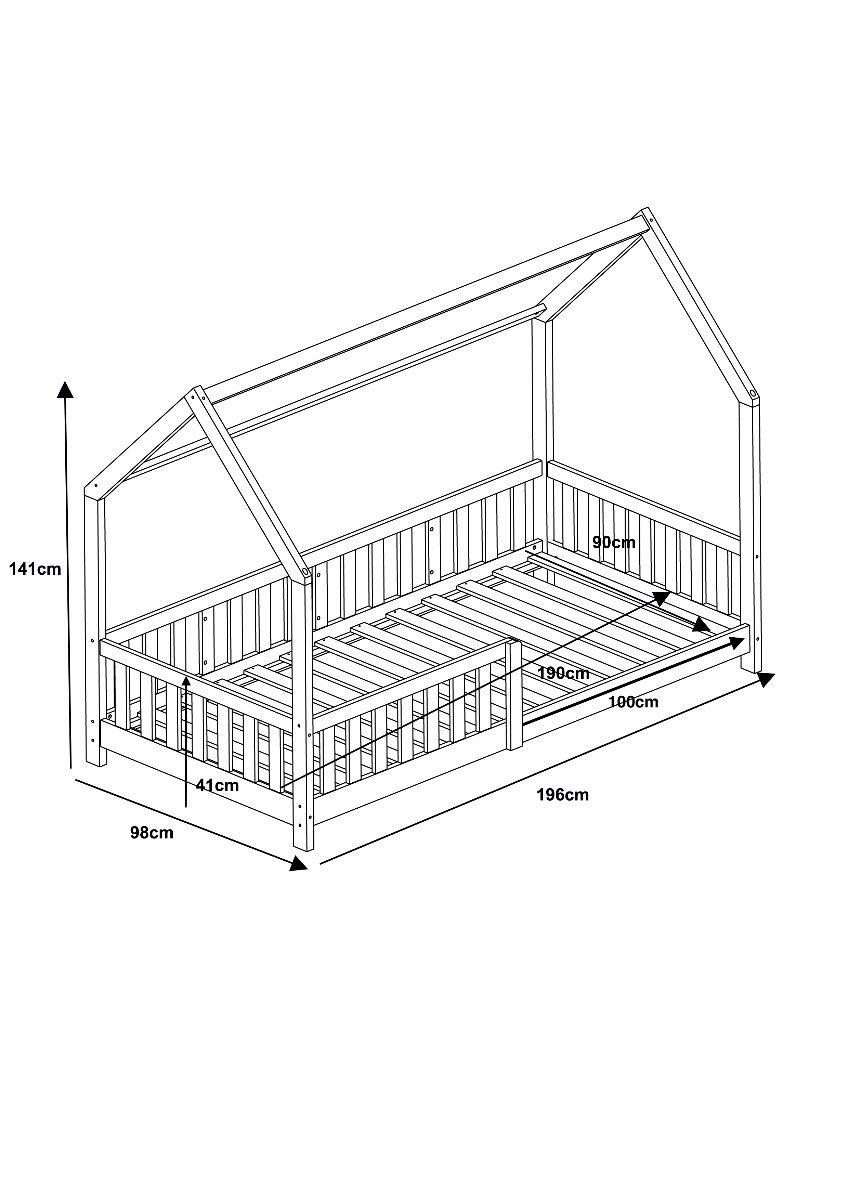 Flair Explorer Single Play House Floor Bed with Rails Olive Green