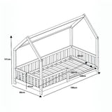 Flair Explorer Single Play House Floor Bed with Rails Grey Wooden